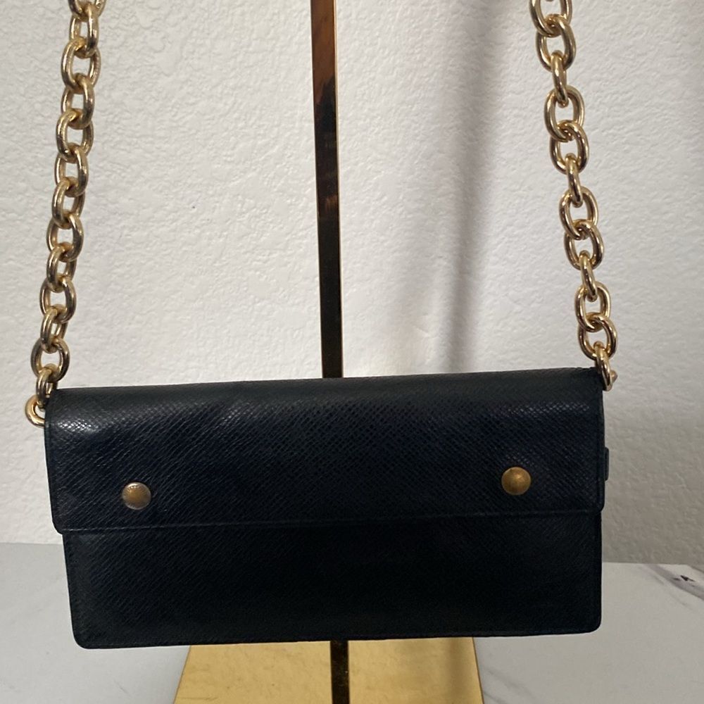 LOUIS VUITTON Taiga Black Envelope Wallet Continental Organizer - Picture 3 of 7
